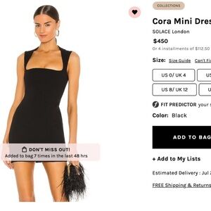 Solace London Black Mini Dress